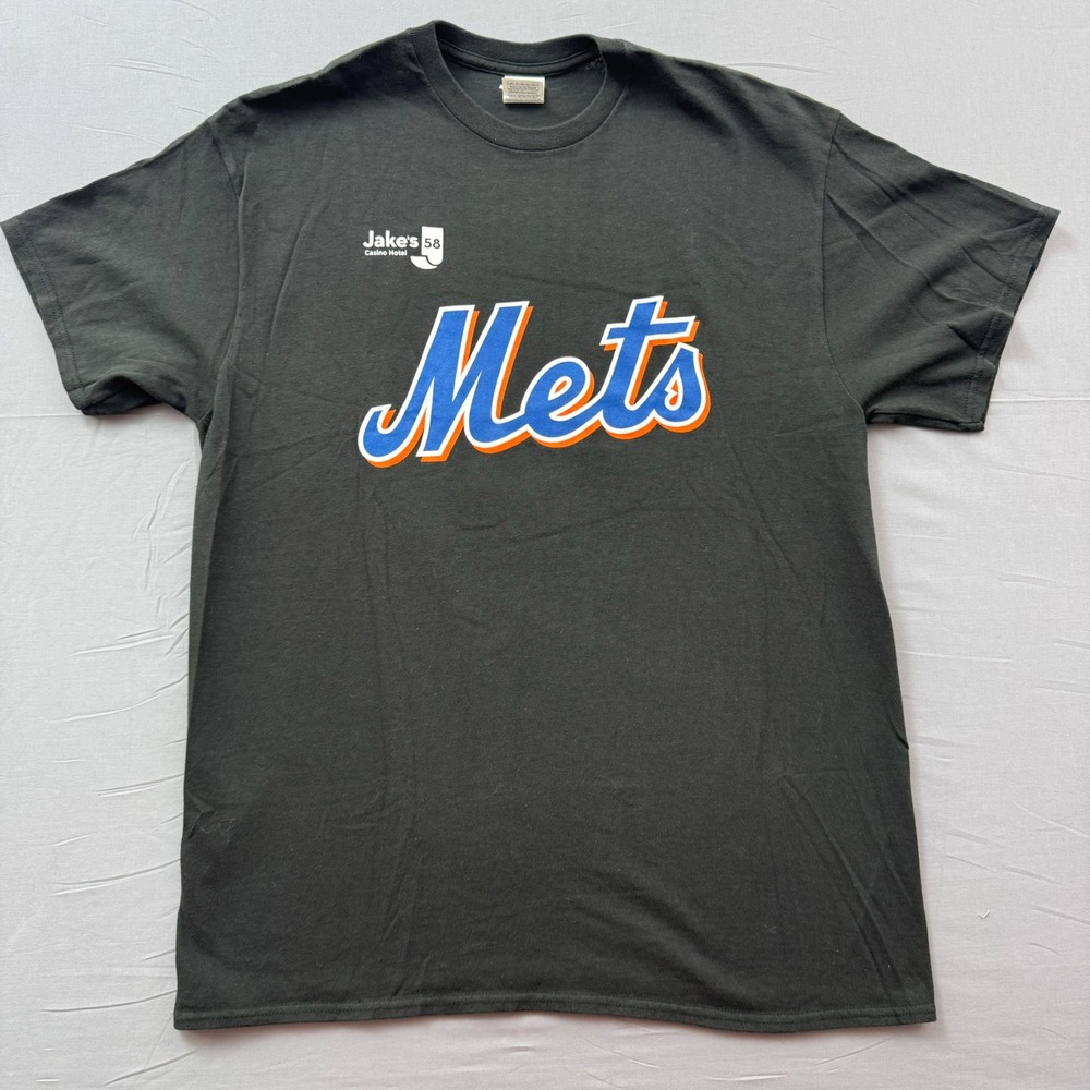 New York Mets Max Scherzer 21 Jake's 58 Casino Shirt Mens Large Black MLB Tee
